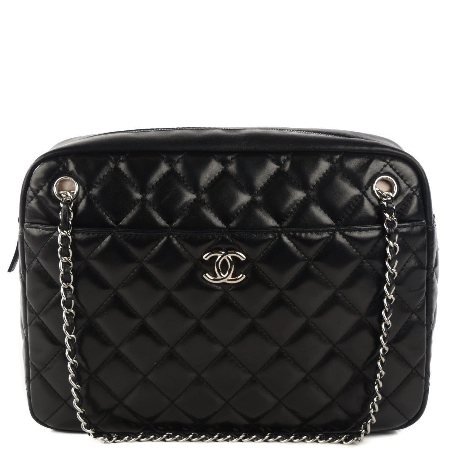 Chanel Lambskin Quilted Large Camera Case Black 1 of 8