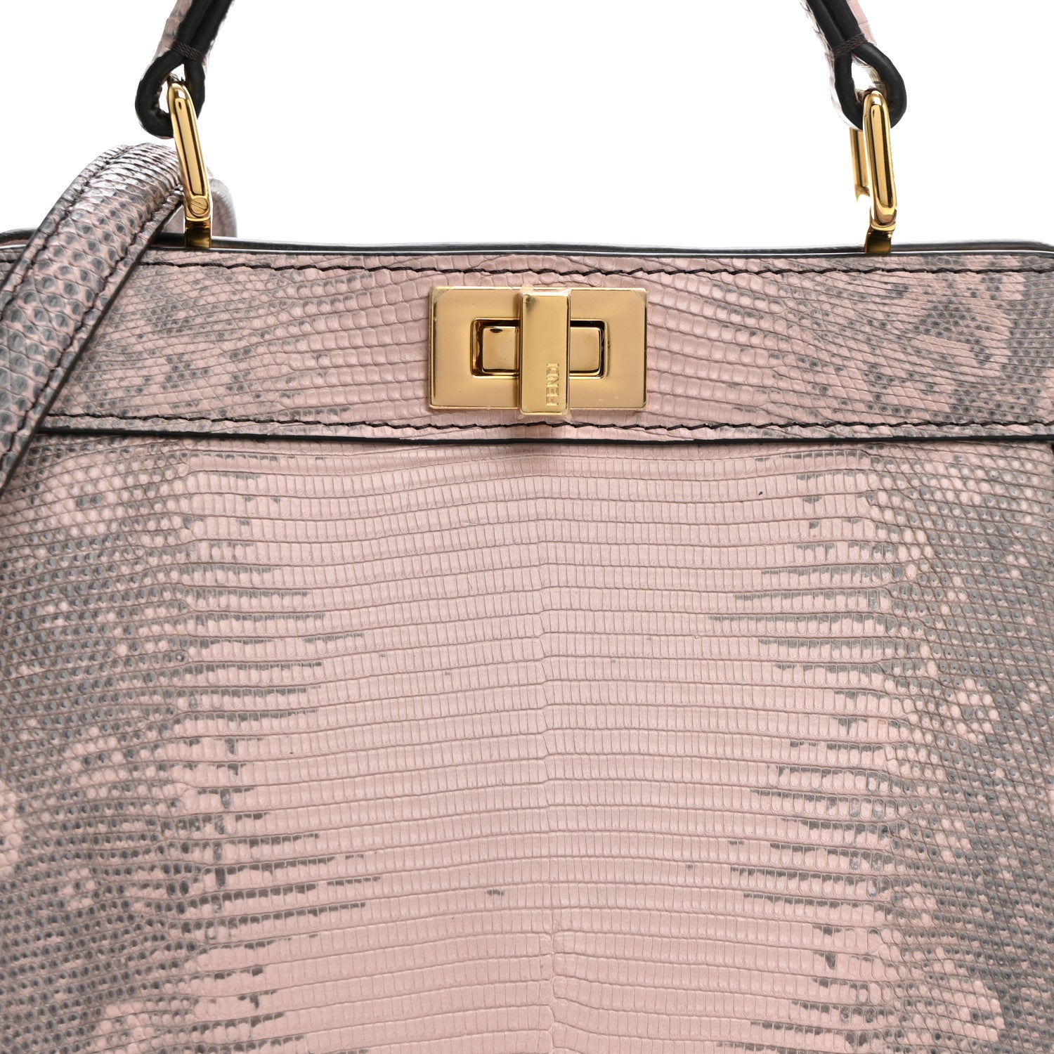 Fendi Lizard Togo Lucido Petite Peekaboo I SEE U Satchel Soft Berry 7 of 9