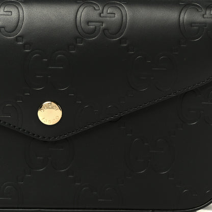 Gucci Gilbert Calfskin GG Super Mini Shoulder Bag Black 15 of 21