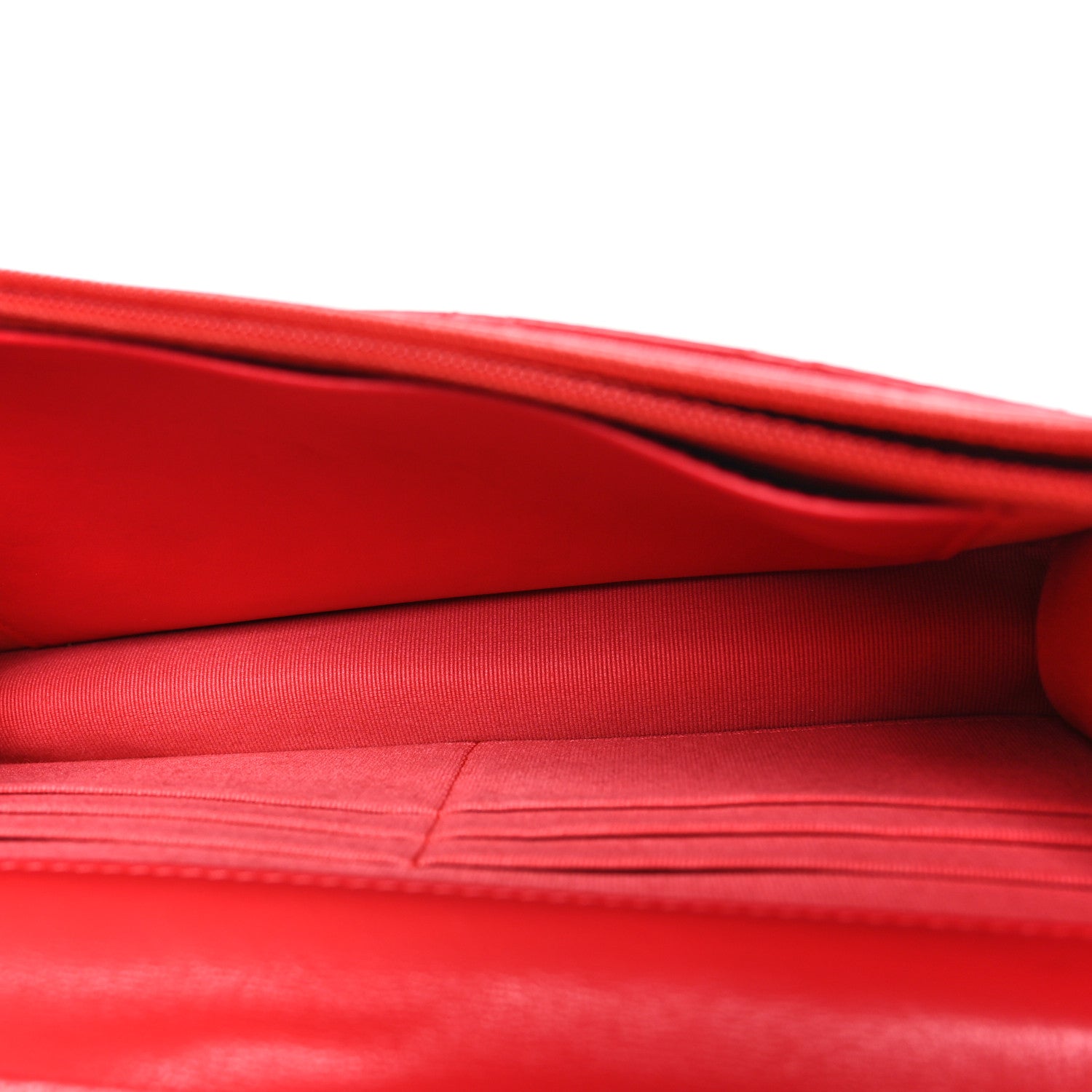 Chanel Lambskin Resin Quilted Wallet On Chain WOC Red 5 of 11