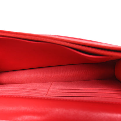 Chanel Lambskin Resin Quilted Wallet On Chain WOC Red 5 of 11