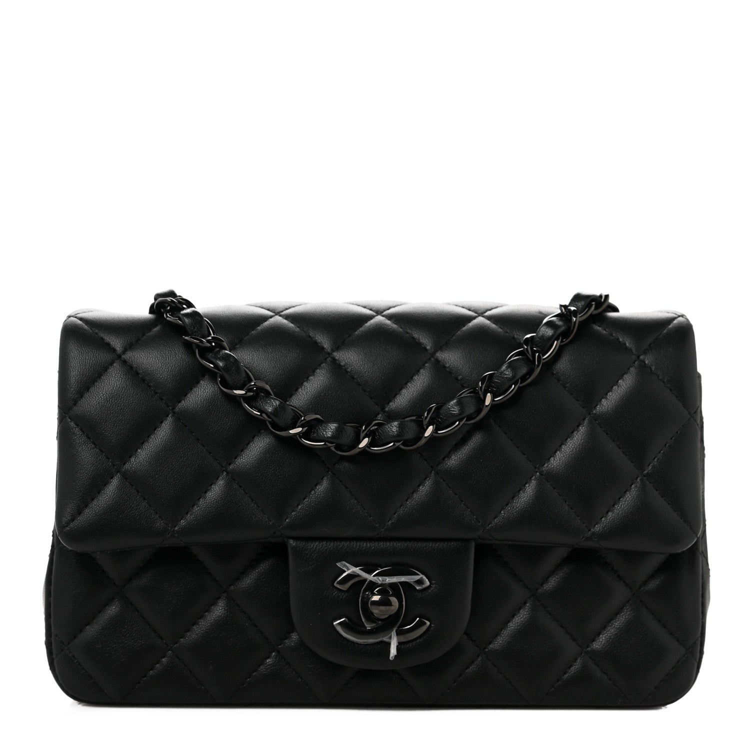 Chanel Lambskin Quilted Mini Rectangular Flap So Black 1 of 10