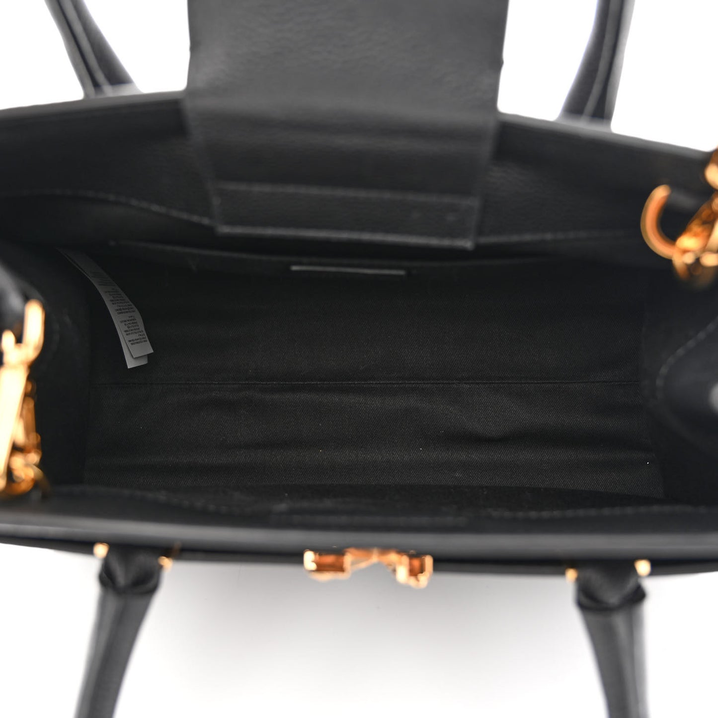 Grained Calfskin Large Virtus Top Handle Shoulder Bag Black