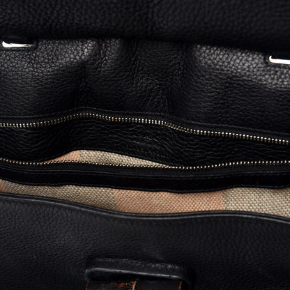 Gucci Pebbled Calfskin Large Bamboo Daily Top Handle Bag Black 9 of 19
