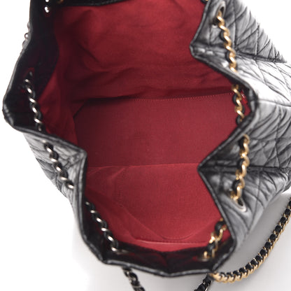 Chanel Aged Calfskin Quilted Gabrielle Backpack Black 5 of 9