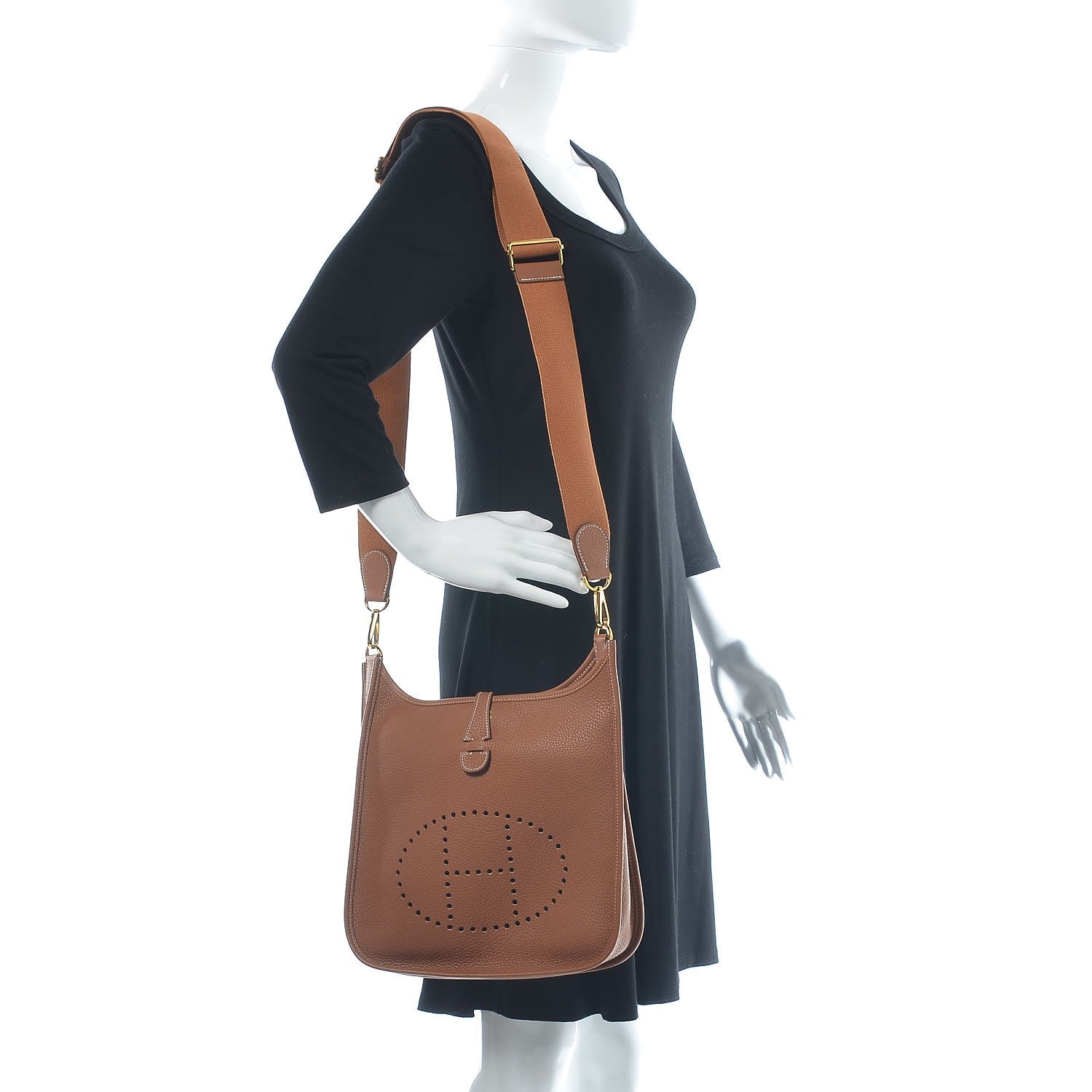 Hermes Taurillon Clemence Evelyne III PM Gold 2 of 9