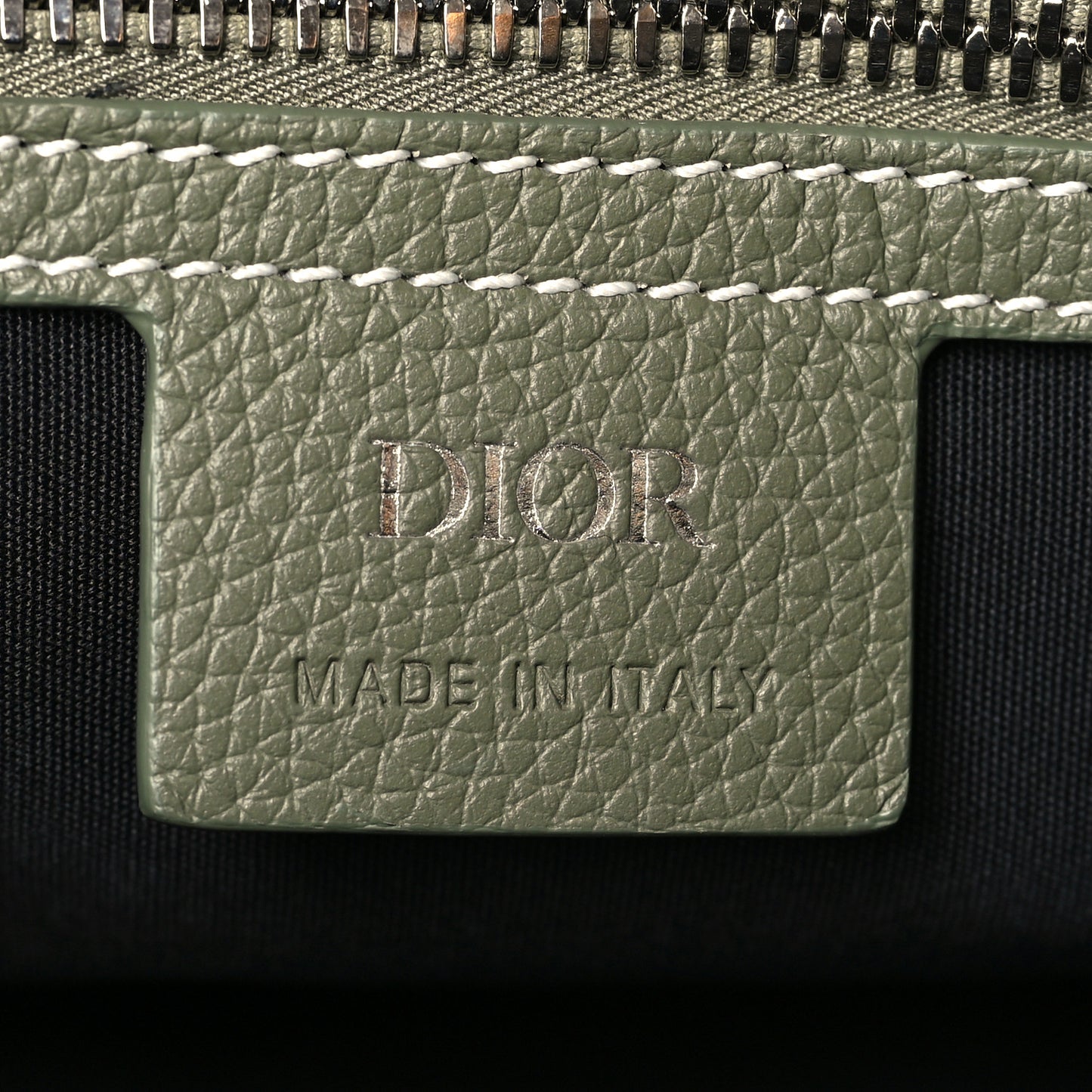 Grained Calfskin Mens Maxi Saddle Bag Olive