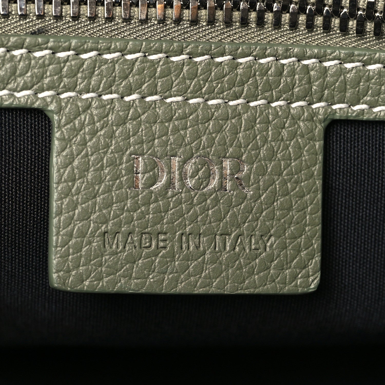 Christian Dior Grained Calfskin Mens Maxi Saddle Bag Olive 6 of 10