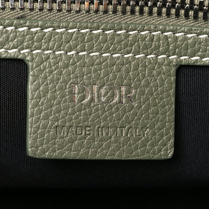 Christian Dior Grained Calfskin Mens Maxi Saddle Bag Olive 6 of 10