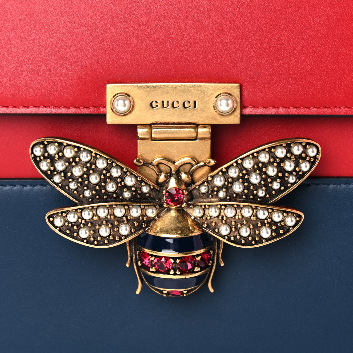 Gucci Calfskin Sylvie Web Small Queen Margaret Top Handle Bag Blue Agata Hibiscus Red Mystic White Sugar Pink 9 of 16
