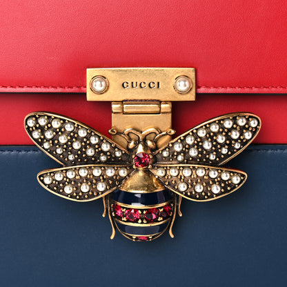 Gucci Calfskin Sylvie Web Small Queen Margaret Top Handle Bag Blue Agata Hibiscus Red Mystic White Sugar Pink 9 of 16