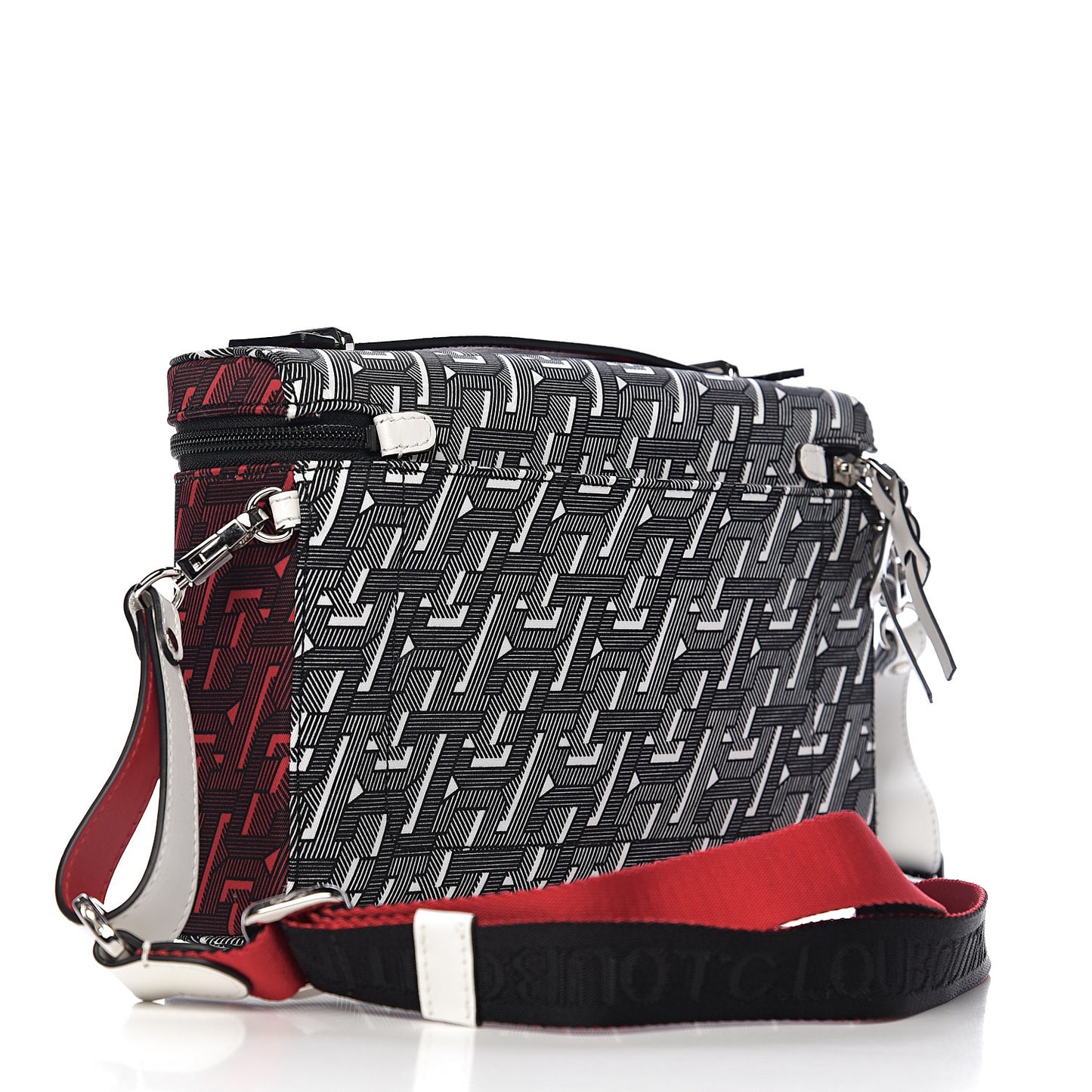 Calfskin CL Monogrammed Kypipouch Top Handle Messenger Bag Snow Black Multicolor