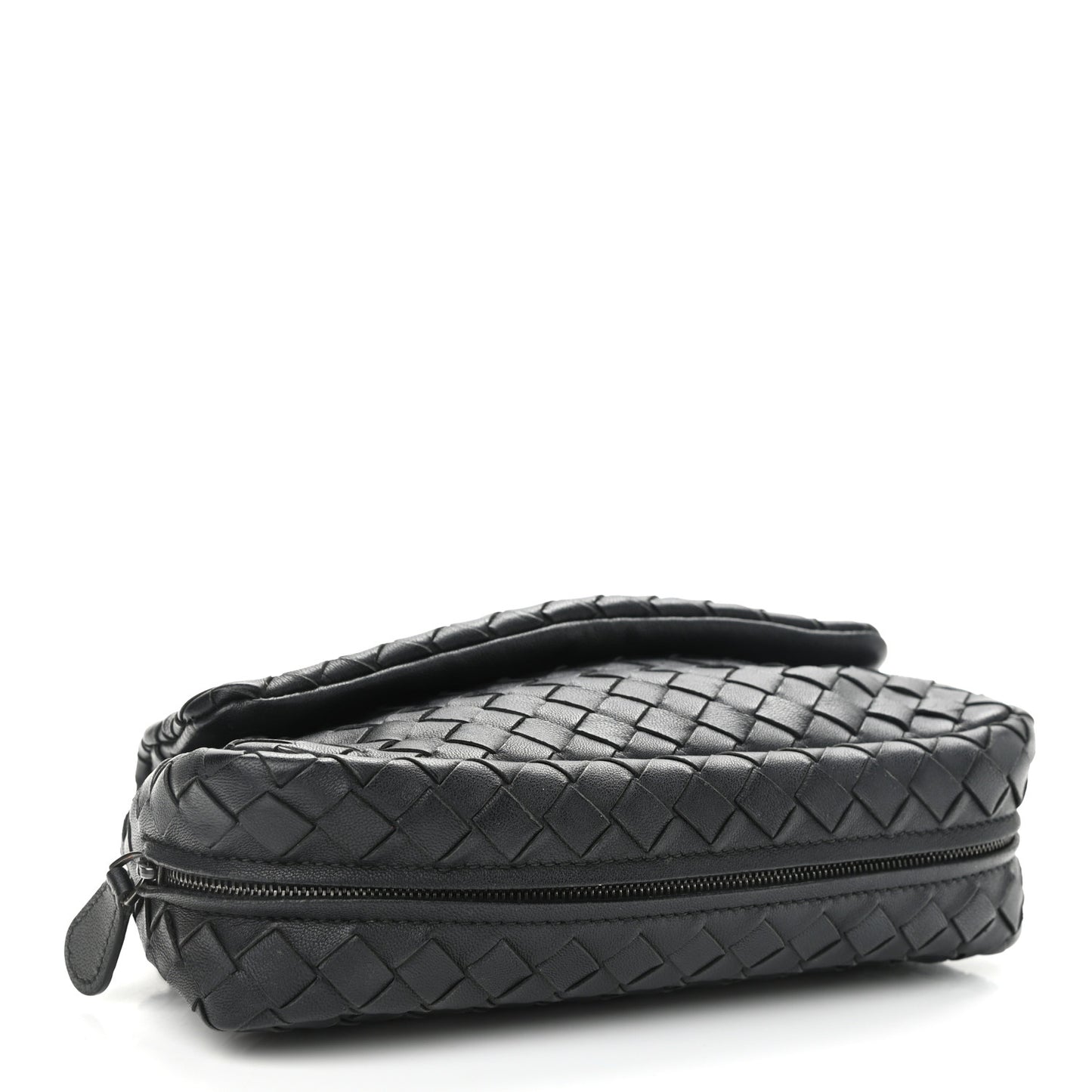 Nappa Intrecciato Mini Chain Messenger Black