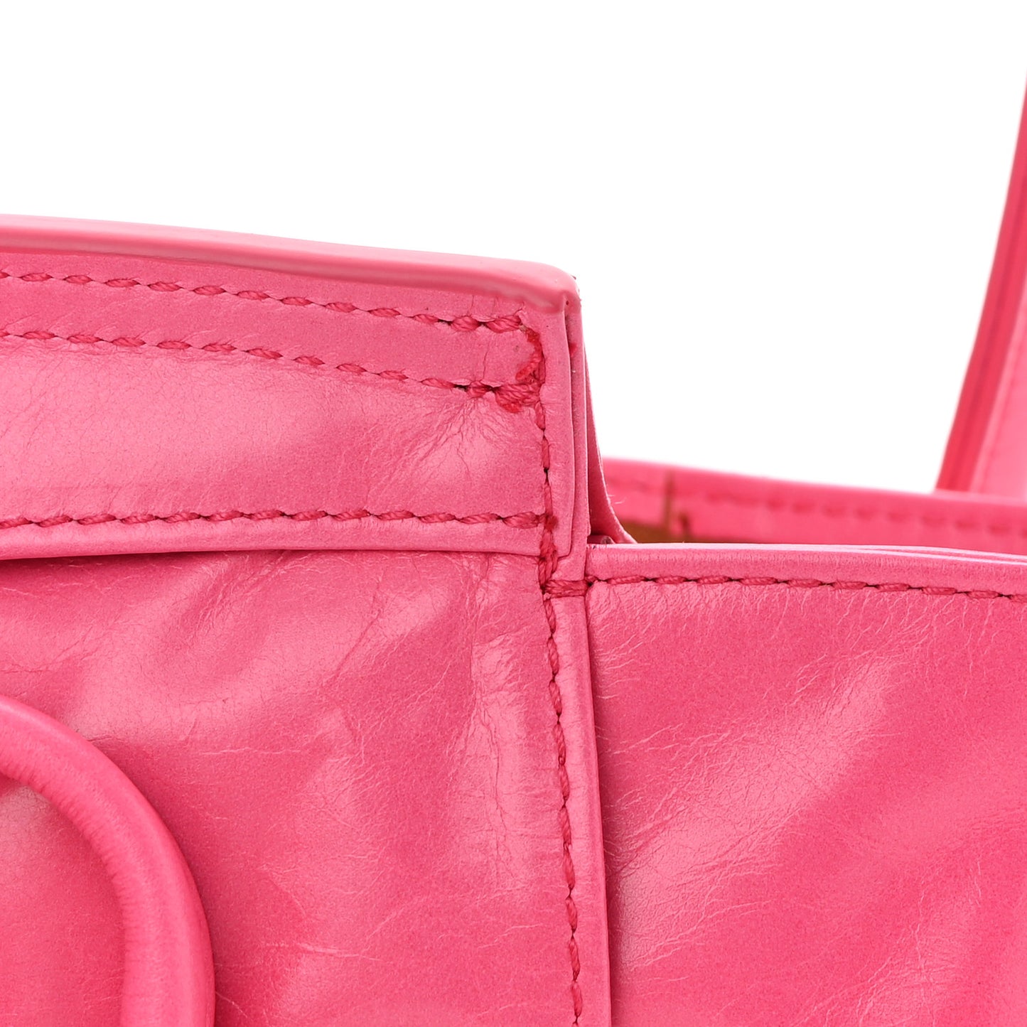 Paper Calfskin Maxi Intrecciato Mini Arco Pink