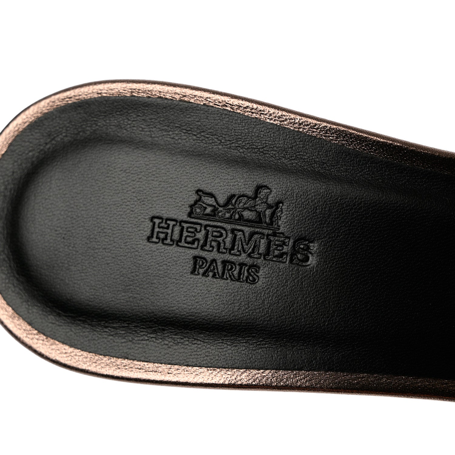 Hermes Metallic Calfskin Oasis Sandals 37 Or Vieilli 8 of 9