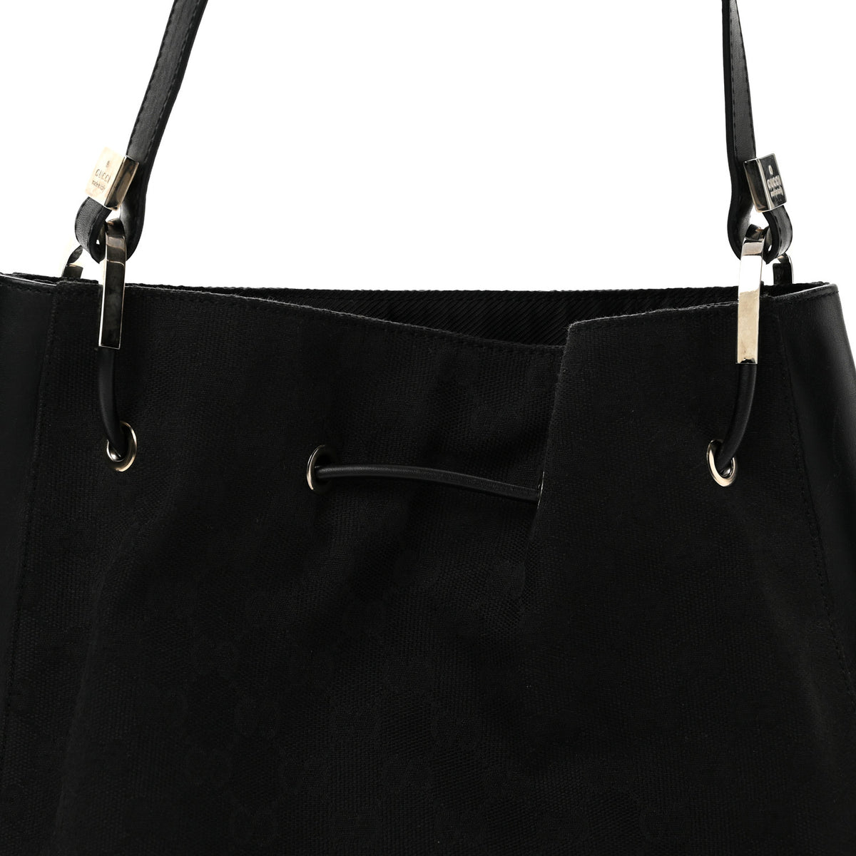 Gucci Monogram Small Drawstring Shoulder Bag Black 8 of 14