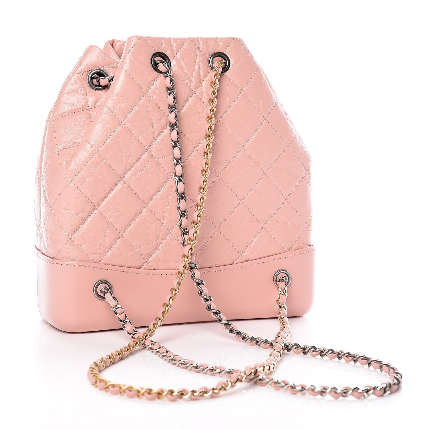 Chanel Aged Calfskin Quilted Small Gabrielle Backpack Pink 3 of 11