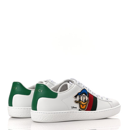 Gucci X DISNEY Calfskin Miro Soft Web Donald Duck Womens Ace Sneakers 35 White New Shamarock 4 of 9