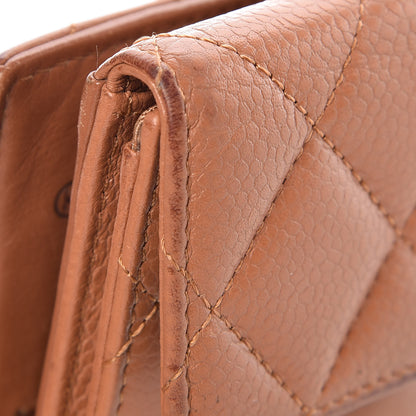 Chanel Caviar Quilted Compact French Flap Wallet Dark Beige 14 of 20
