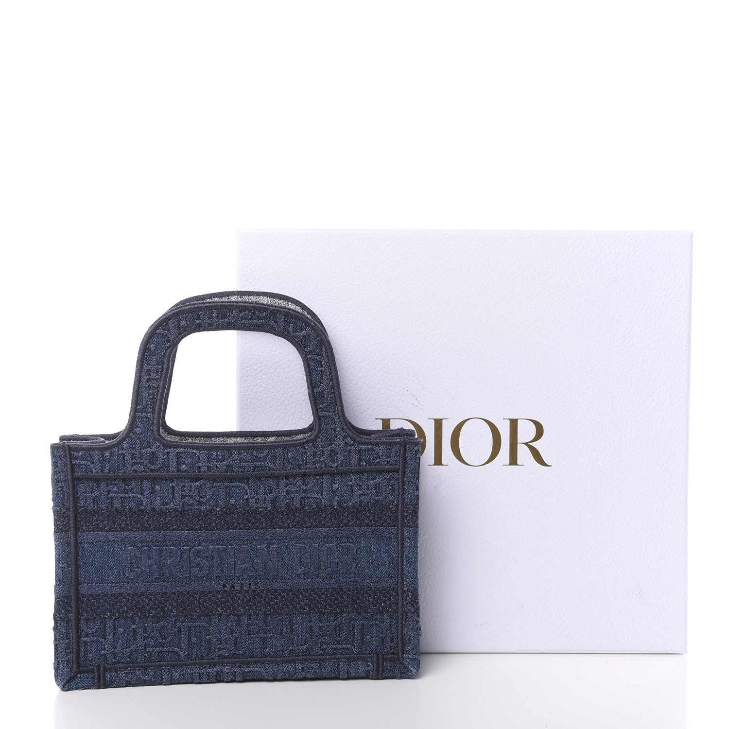 Christian Dior Oblique Denim Mini Book Tote Blue 10 of 10