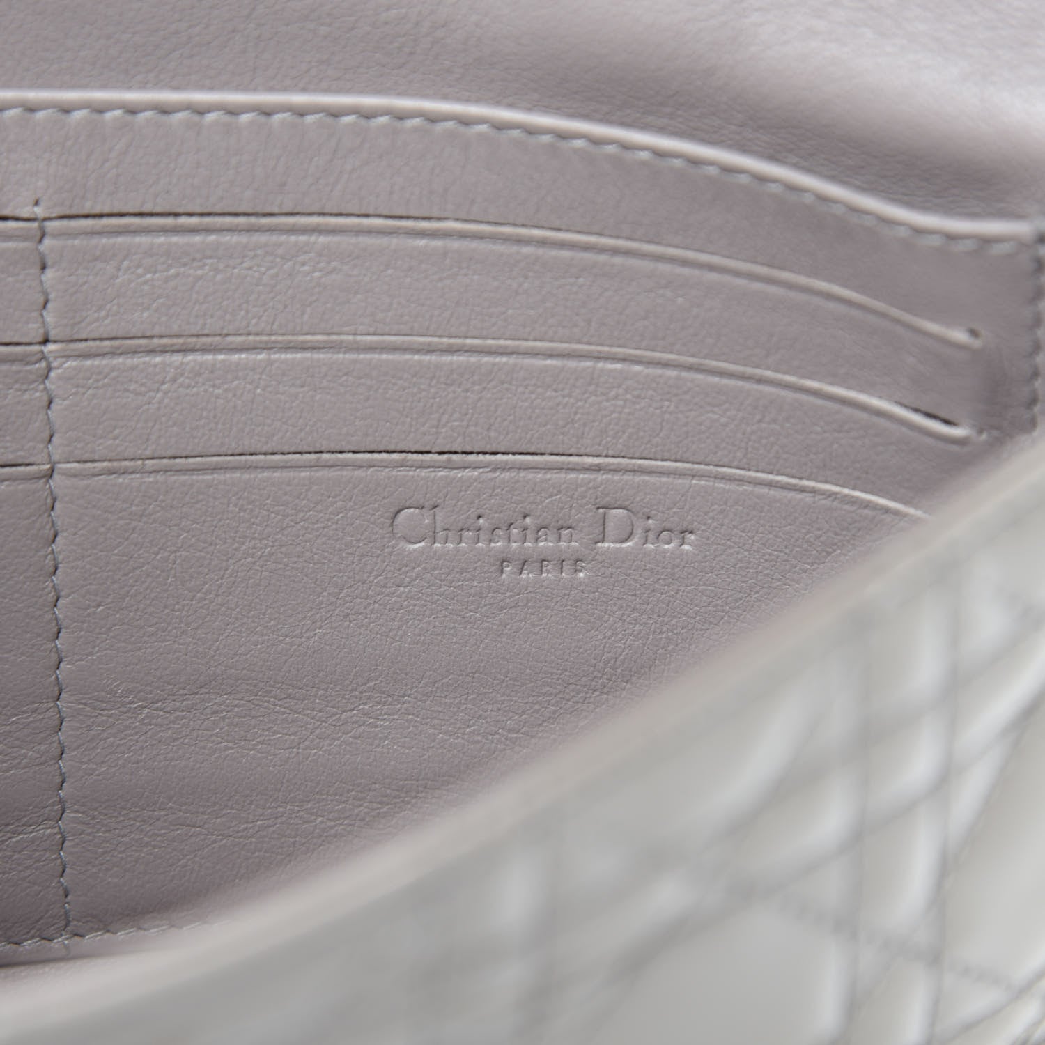 Christian Dior Patent Cannage New Lock Pouch Grey 8 of 10