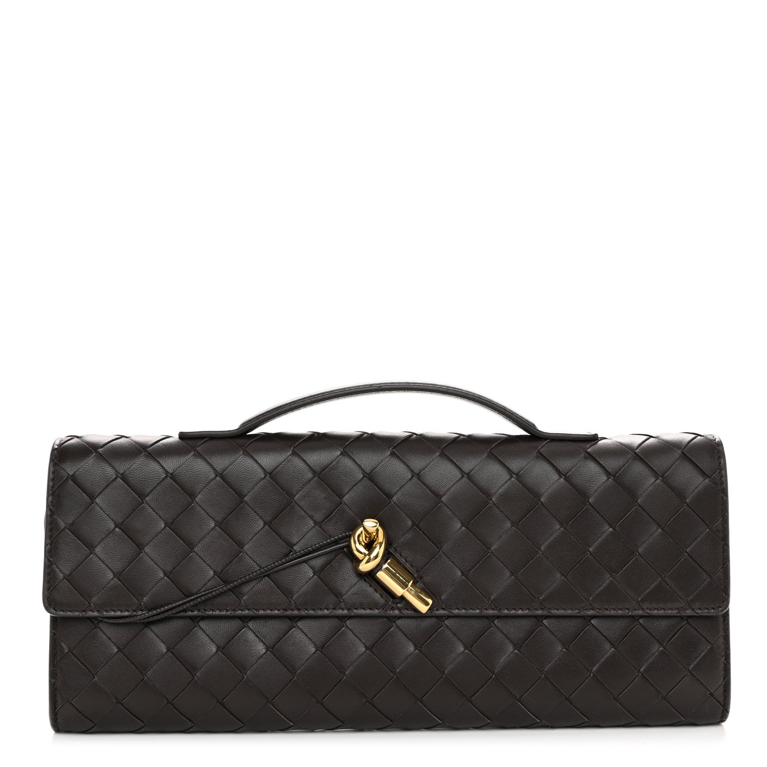 Bottega Veneta Nappa Intrecciato Long Andiamo Top Handle Clutch Fondant 1 of 10