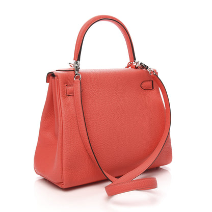 Hermes Taurillon Clemence Kelly Retourne 28 Rose Texas 3 of 10