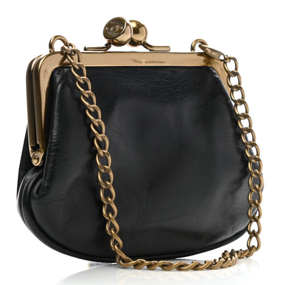 Chanel Glazed Calfskin Small Kisslock Frame Bag Black 3 of 7