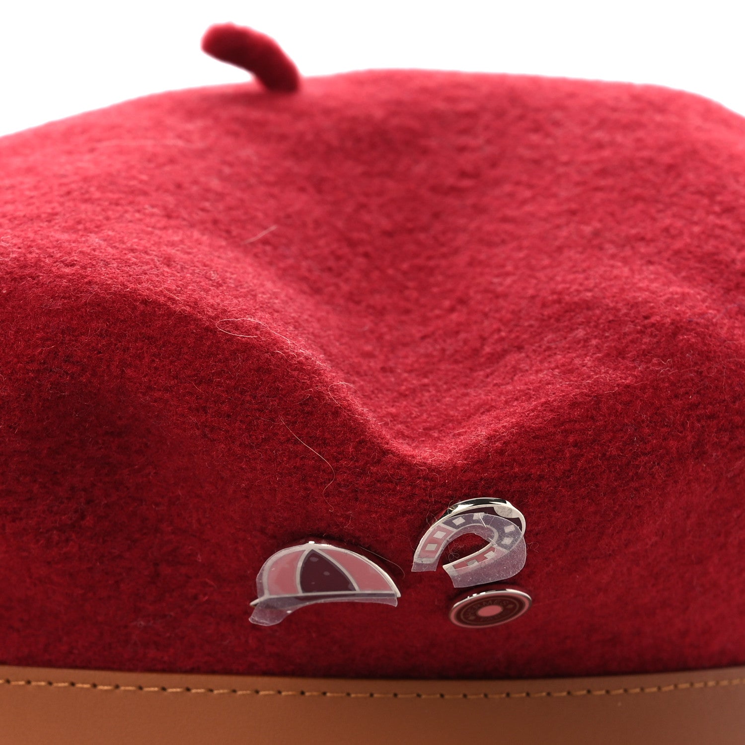 Hermes Merino Wool Bonnie Sailor Beret 59 Rouge Rubis 9 of 9