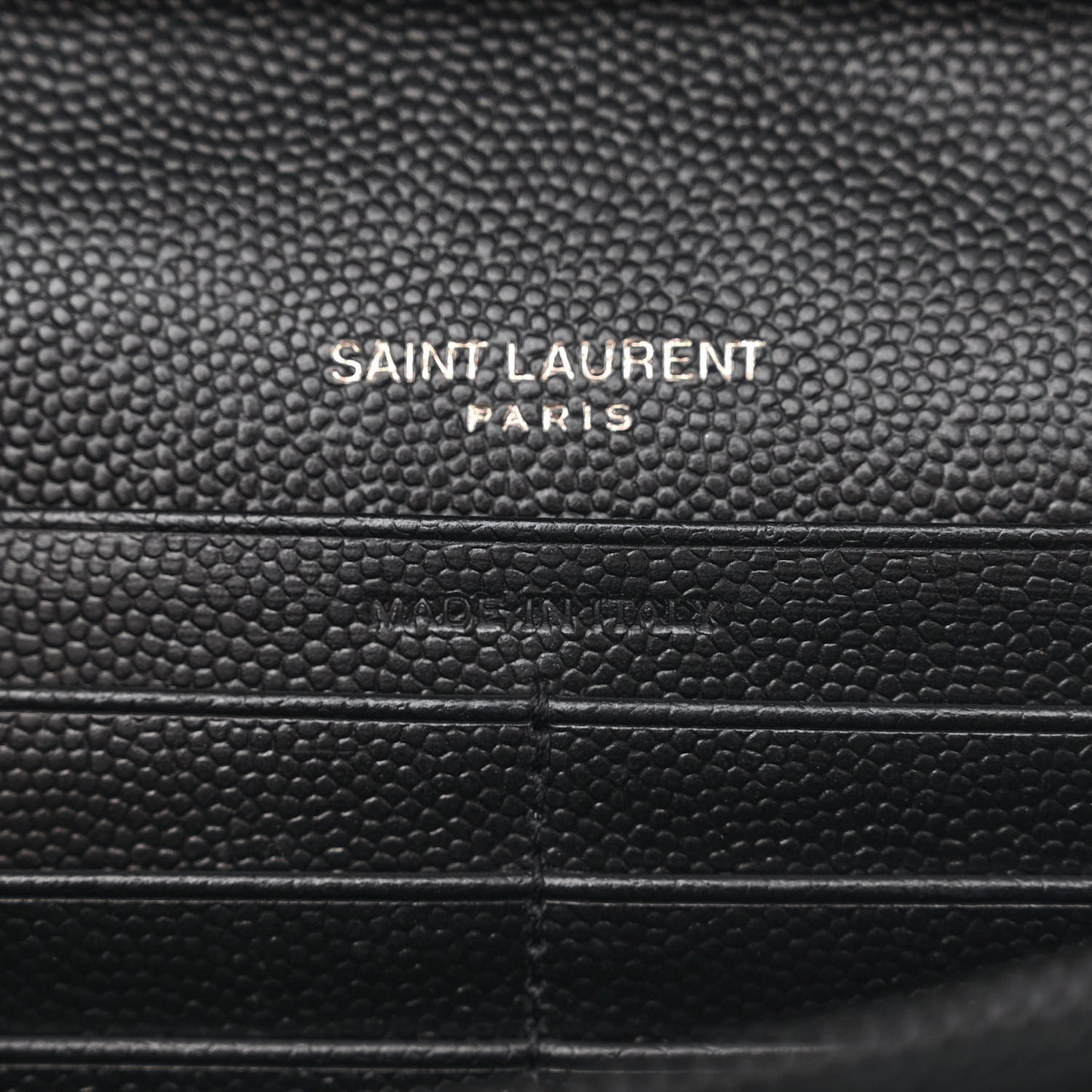 Grain De Poudre Matelasse Chevron Monogram Monochrome Chain Wallet Black