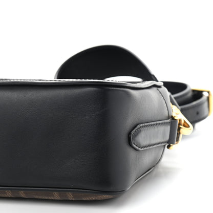 Fendi Glazed Fabric Vitello Century F is Fendi FF 1974 Stamp Patch Camera Case Mogano Panna Black 9 of 9
