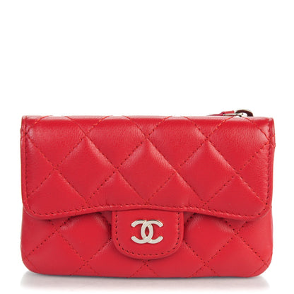 Chanel Lambskin Quilted Coin Purse Red 1 of 7