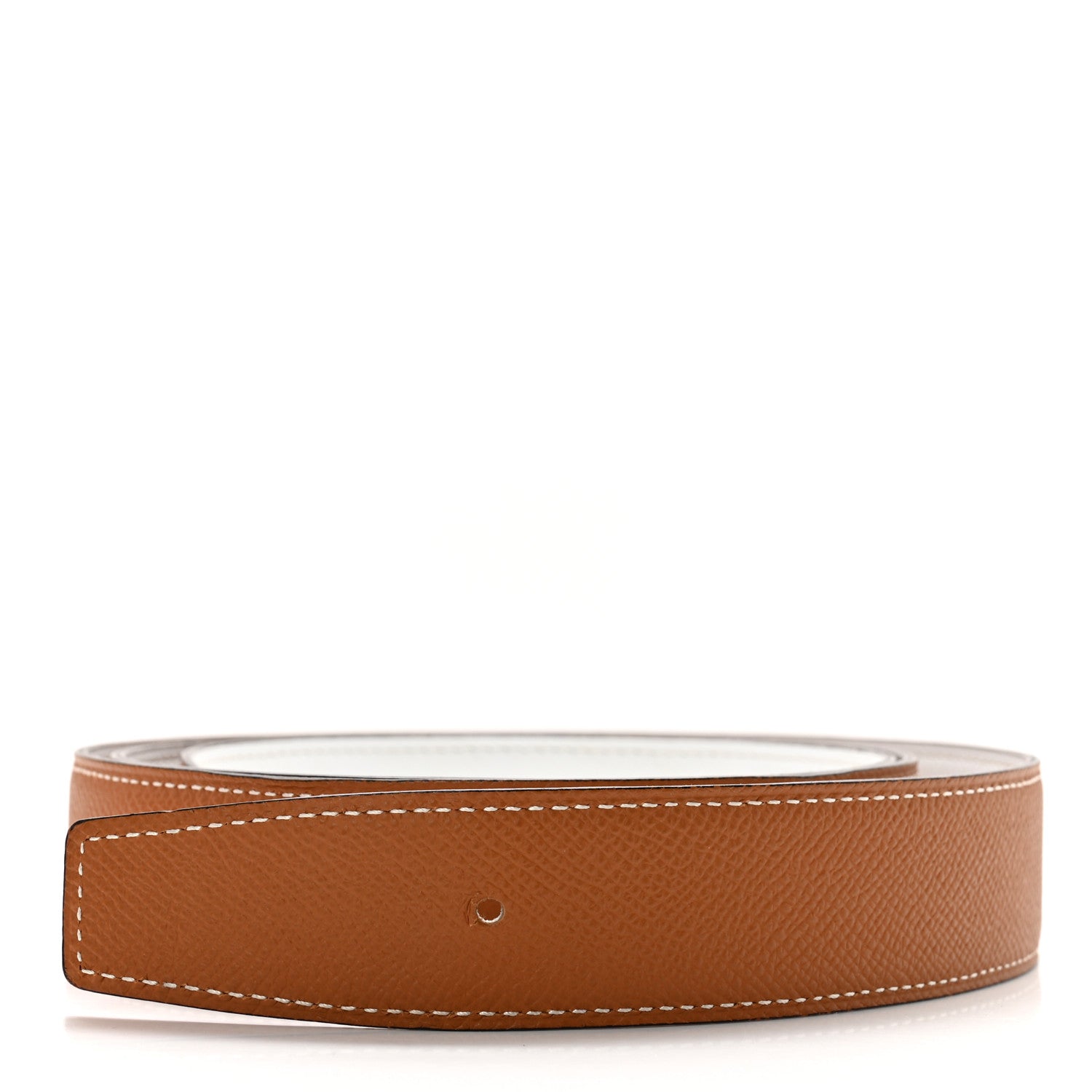 Hermes Swift Epsom 32mm Belt Strap 110 44 Gold White 1 of 4