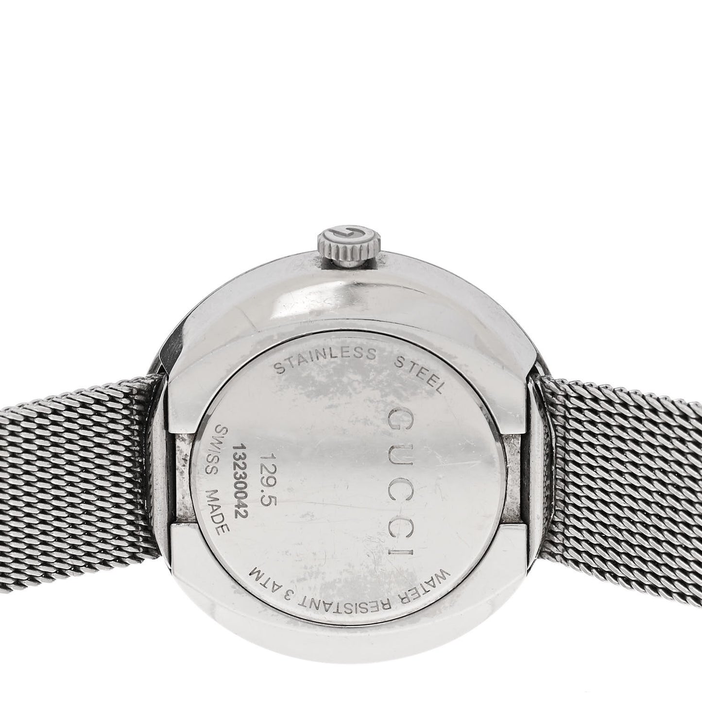Stainless Steel Diamond Mother of Pearl 27mm U-Play Mesh Quartz Watch