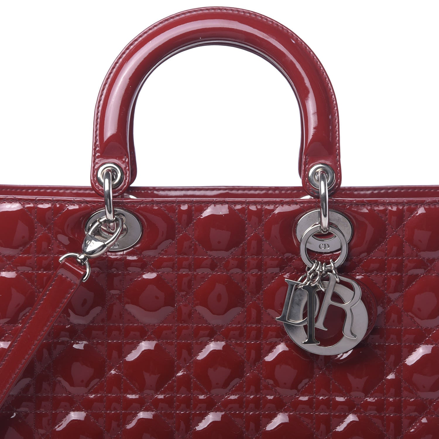 Christian Dior Patent Cannage Large Lady Dior Red 12 of 14