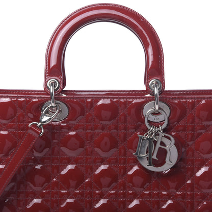 Christian Dior Patent Cannage Large Lady Dior Red 12 of 14
