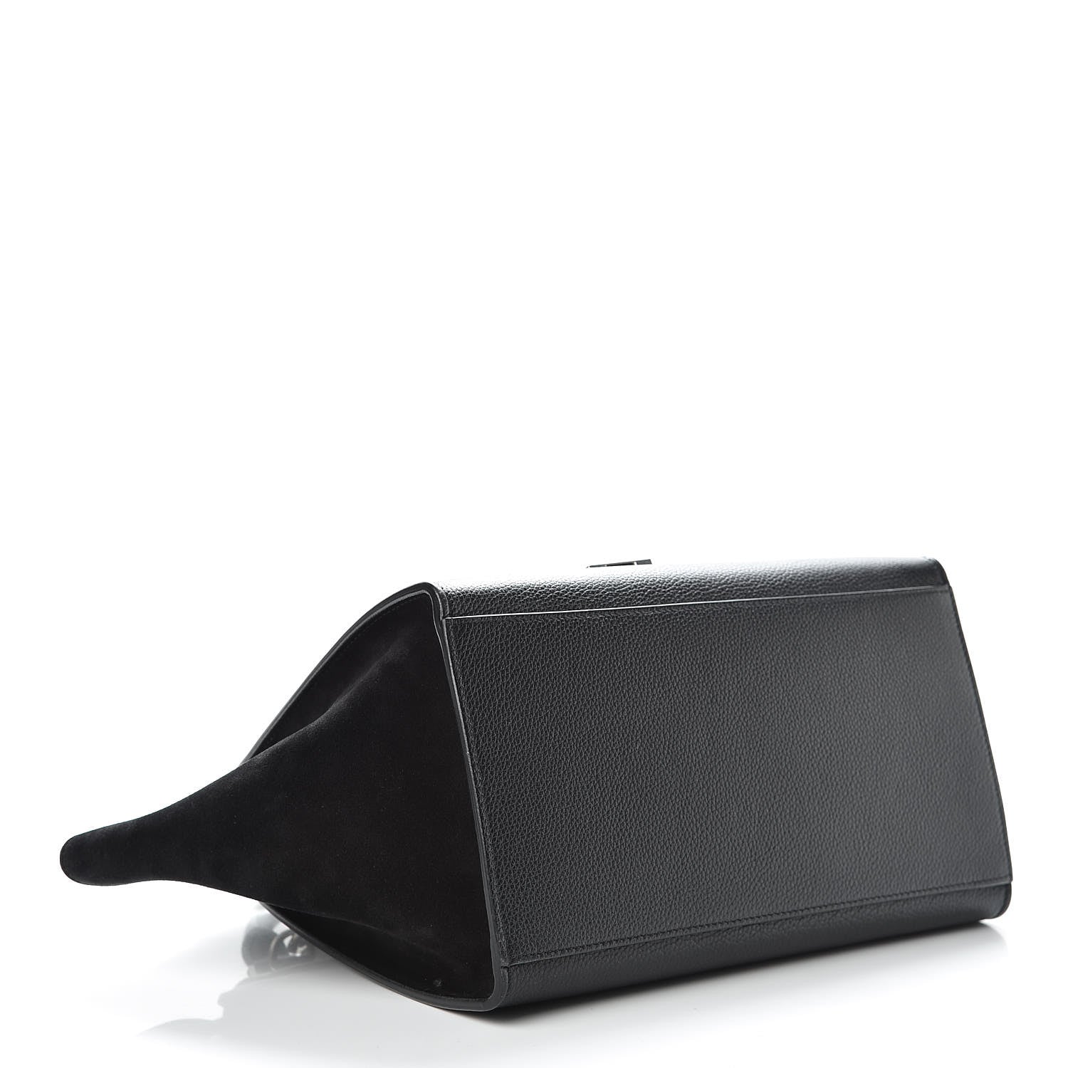 Celine Drummed Calfskin Suede Small Trapeze Black 5 of 16