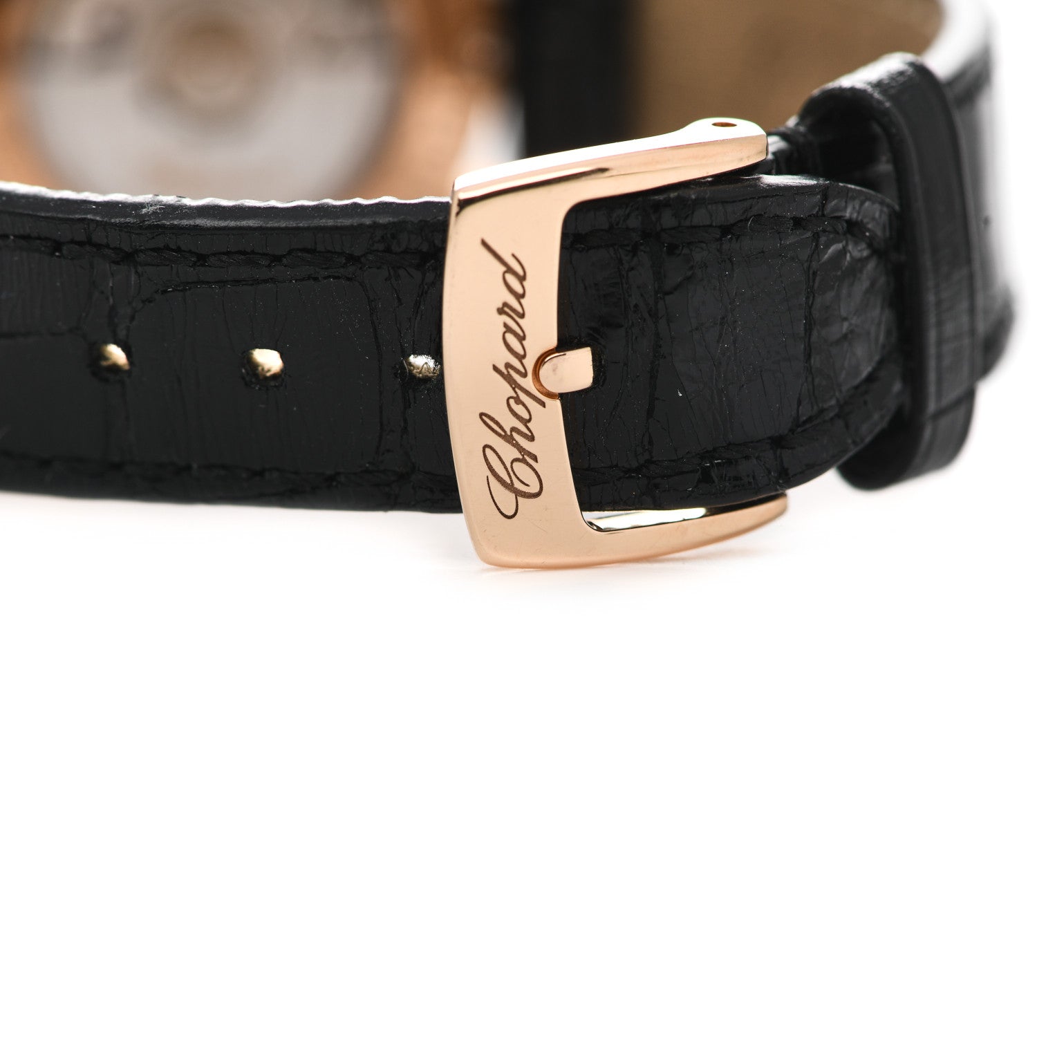 Chopard 18K Rose Gold Alligator Diamond Bezel 30mm Happy Sport Automatic Watch 7 of 8