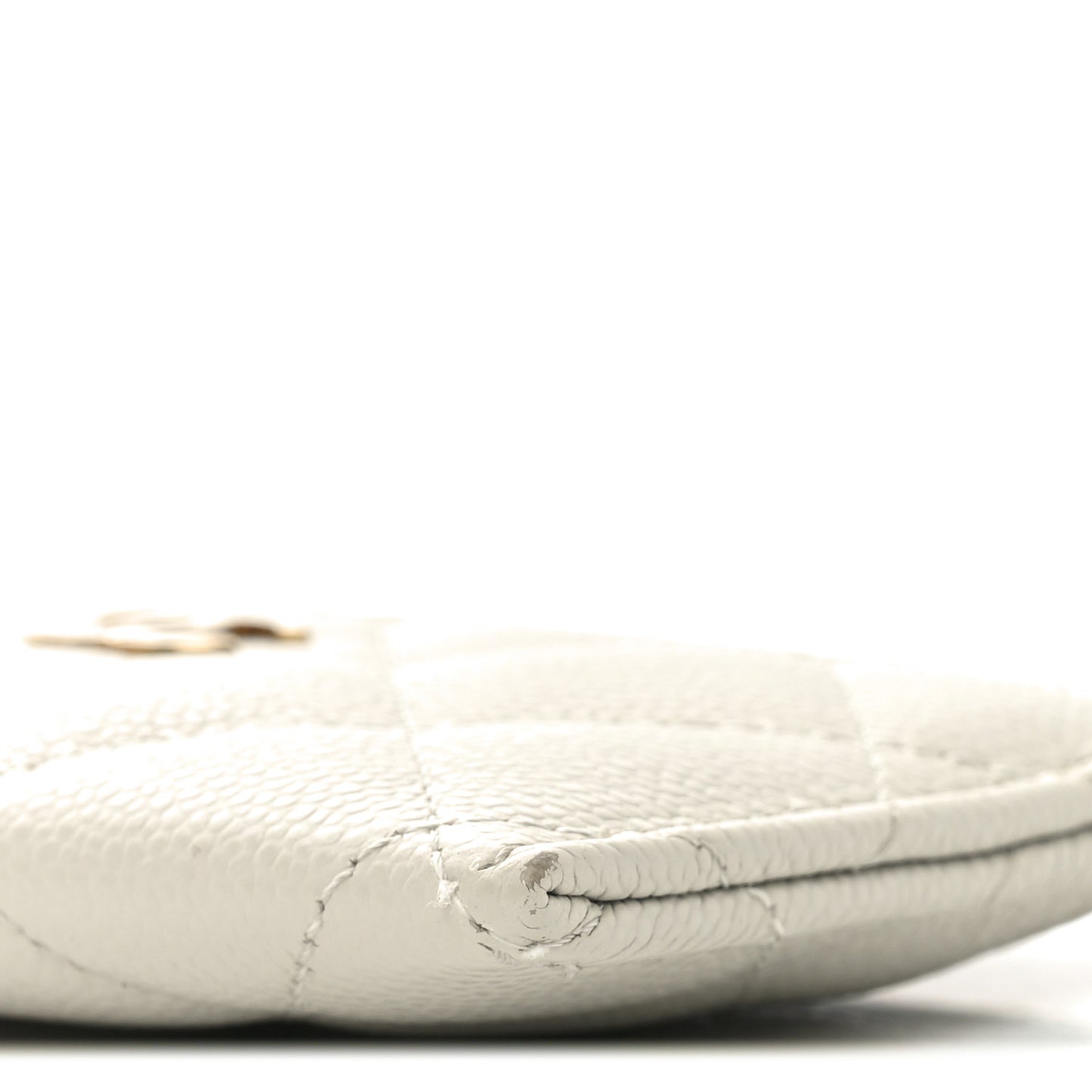 Caviar Quilted Card Holder White