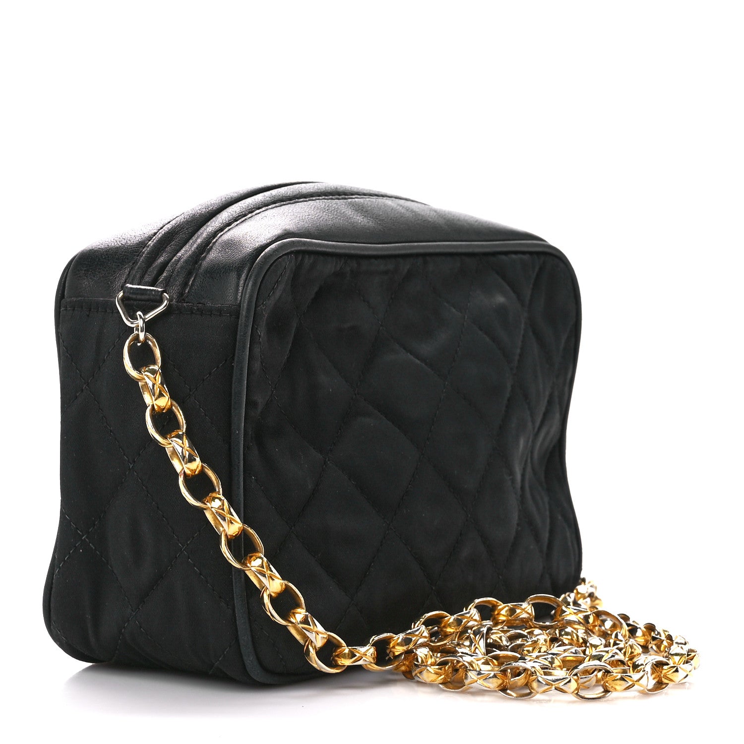 Chanel Satin Quilted Tassel Camera Case Black 3 of 12