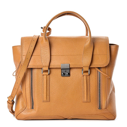 3.1 Phillip Lim 3.1 Leather Large Pashli Satchel Amber 1 of 10