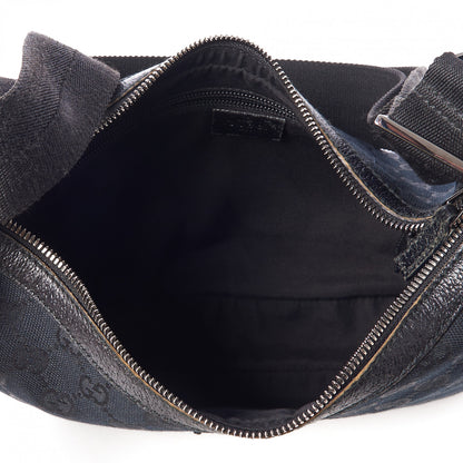 Gucci Monogram Medium Half Moon Hobo Black 7 of 9