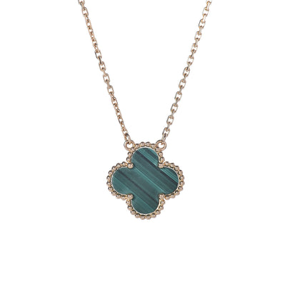 Van Cleef & Arpels 18K Yellow Gold Malachite Vintage Alhambra Pendant Necklace 4 of 7