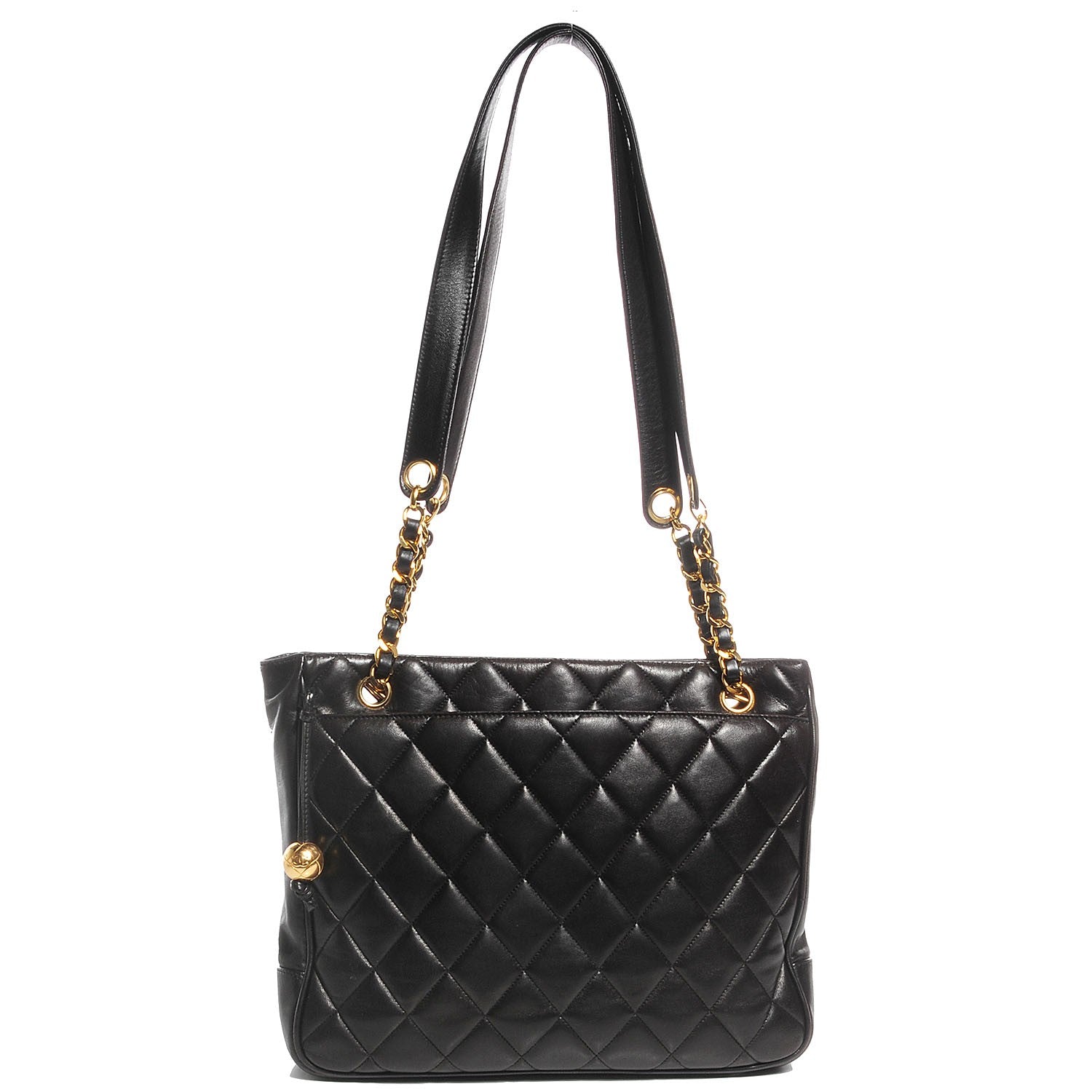 Chanel Lambskin Quilted Shopper Tote Black 1 of 8