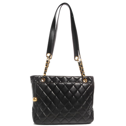 Chanel Lambskin Quilted Shopper Tote Black 1 of 8