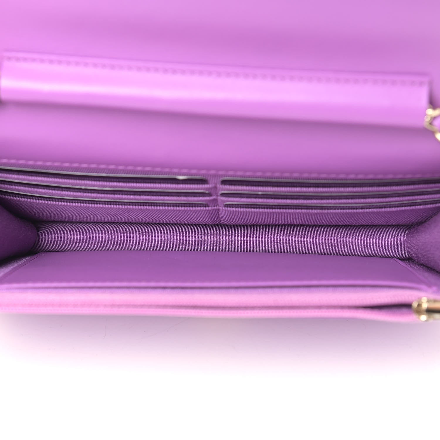 Chanel Patent Calfskin Quilted Wallet On Chain WOC Purple 5 of 11
