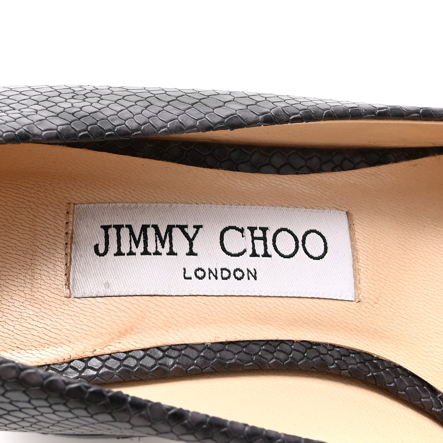 Calfskin Snakeskin Embossed Dianne Pump 35.5 Black