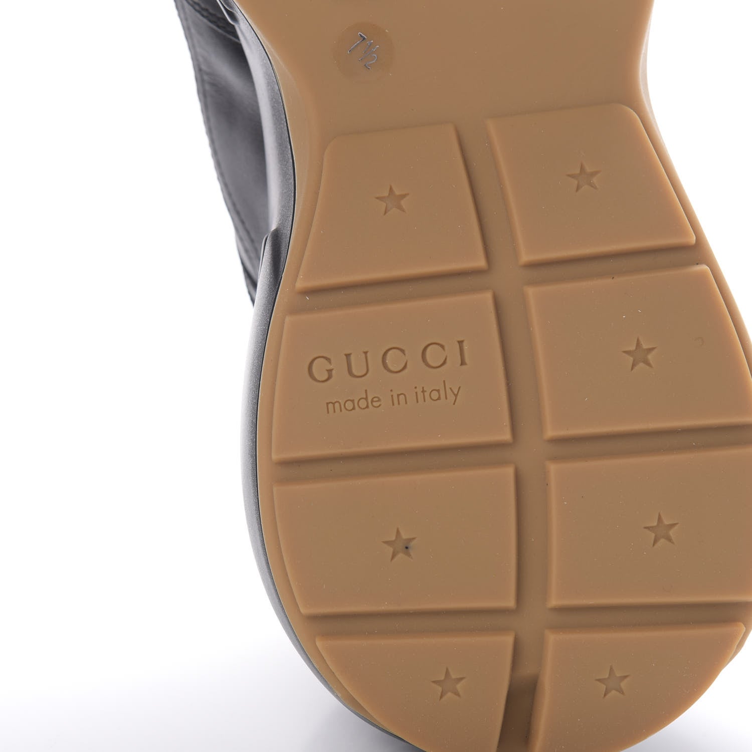 Gucci Calfskin Iridescent Logo Mens Rhyton Sneakers 7.5 Black 6 of 9