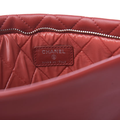 Chanel Lambskin Quilted CC Beauty Clutch Red 10 of 10