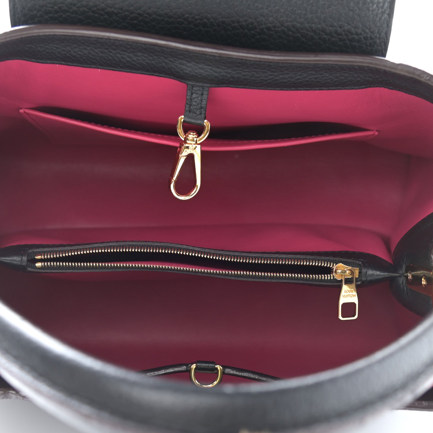Louis Vuitton Taurillon Capucines MM Black Fuchsia 5 of 11